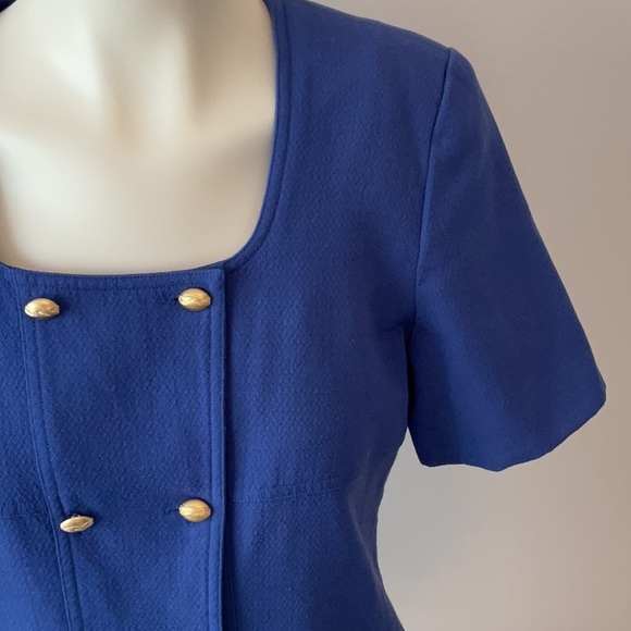 Vintage Front Buttoned Pure Virgin Wool Dress - Picture 4 of 14